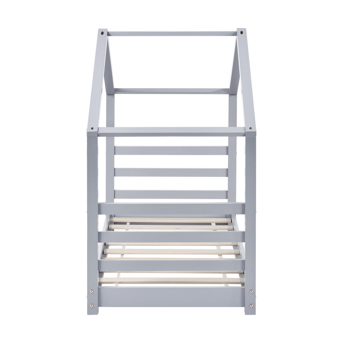 HAUSBETT Vardø - Grau, Holz (70/140cm) - [en.casa]