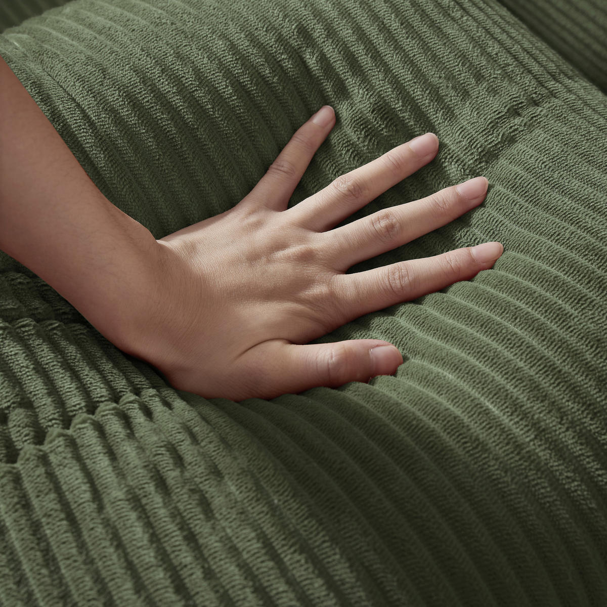 SCHLAFSOFA aus Cord in Grün 2-in-1 Funktion & zum Gästebett klappbar - Grün, Textil (89/59/195cm) - Urban Meuble