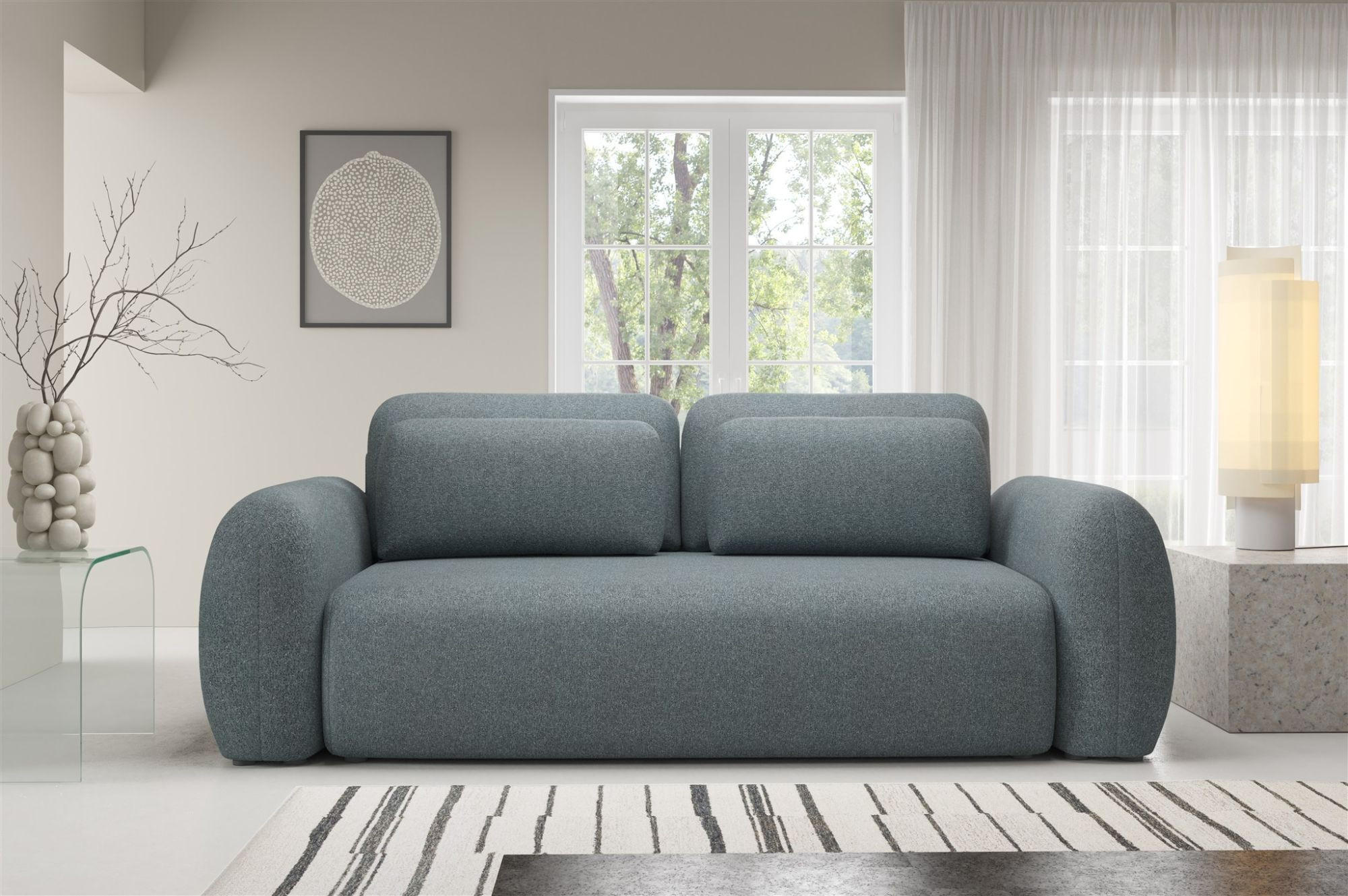 SCHLAFSOFA Gaston - Anthrazit, Holzwerkstoff/Textil (266/95/110cm) - Fun Möbel