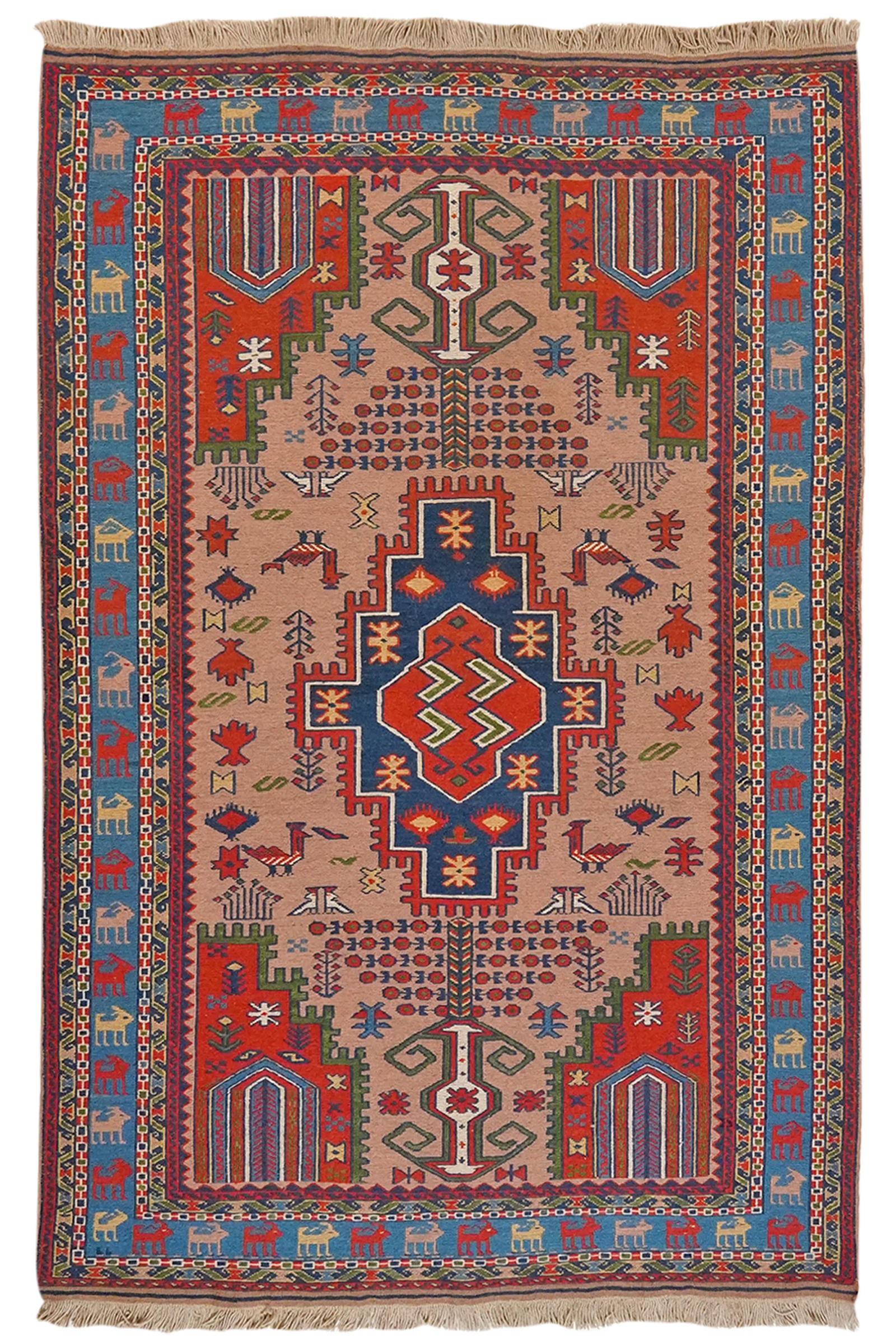 TEPPICH Sumak Shahsavan Beige 185/125 cm Schurwolle - Beige, Textil (125/185cm) - Looma