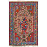 TEPPICH Sumak Shahsavan Beige 185/125 cm Schurwolle - Beige, Textil (125/185cm) - Looma