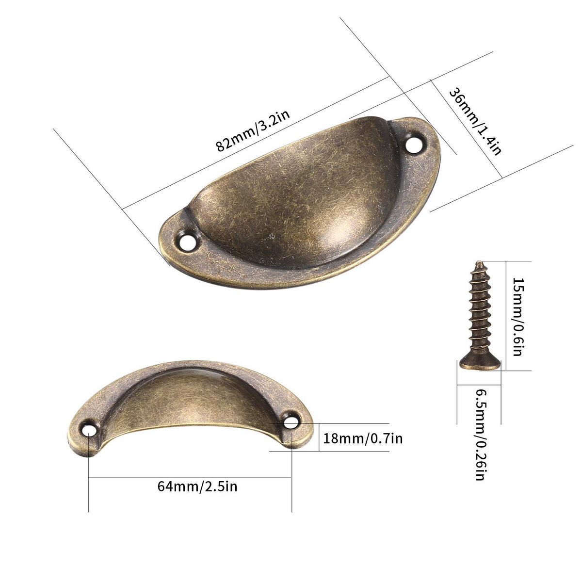 MÖBELGRIFF Gold 6er-Set 192 mm gebürstetes Messing - Orange, Metall (3.5/3/0.81cm)