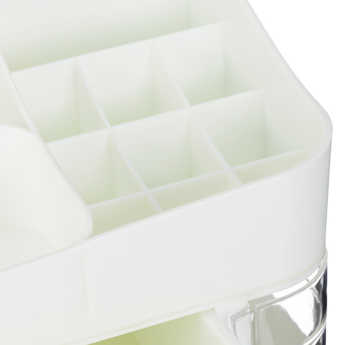 MAKE-UP-ORGANIZER - Weiß, Kunststoff (26/15/21cm) - Relaxdays