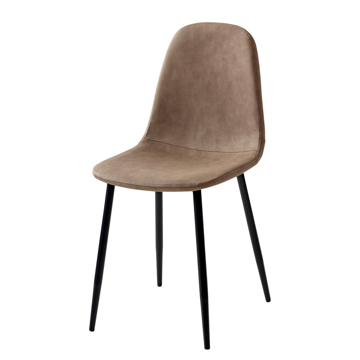 POLSTERSTUHL - Metall / Kunstleder - Braun, Kunststoff/Metall (44/87/53cm) - home24