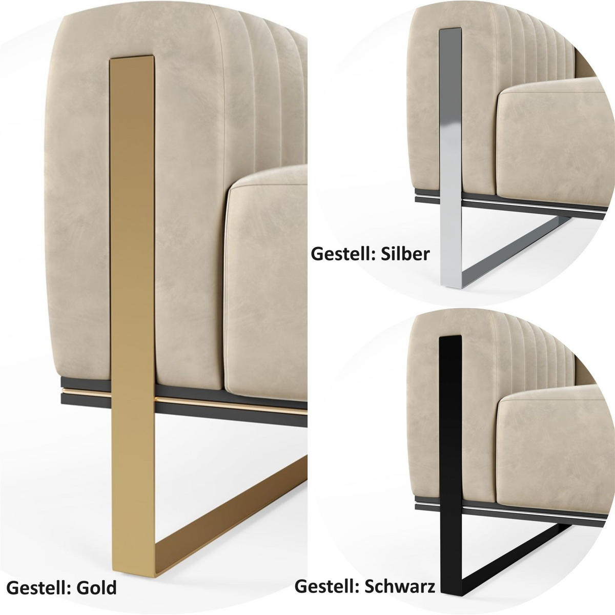 SOFASET Valerie 3-2 - Braun, Holzwerkstoff/Textil (228/79/90cm) - Fun Möbel