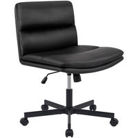 DREHSTUHL Lederlook Schwarz - Schwarz, Textil/Metall (62/83/72cm) - CLP