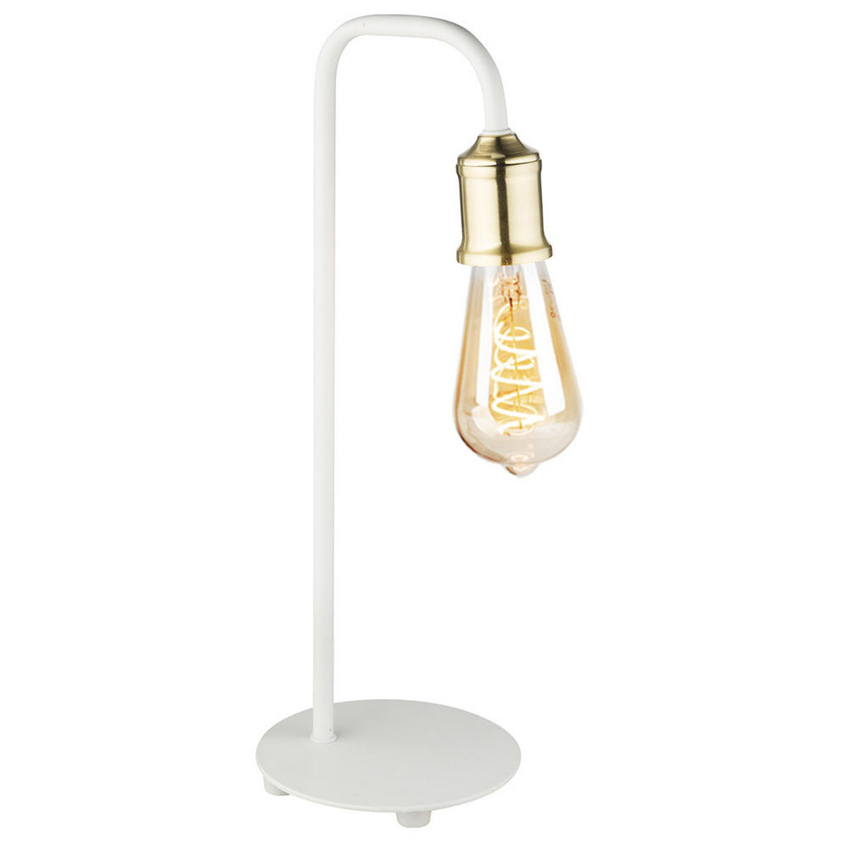 TISCHLEUCHTE LUDWIG Weiß Messing - Weiß, Metall (16.4/15/50cm) - Globo Lighting