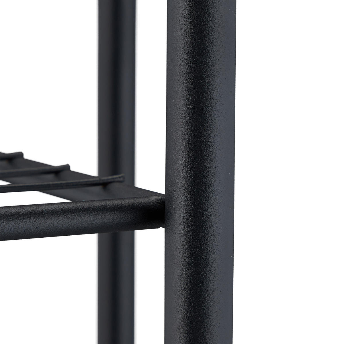 PFLANZENSTÄNDER Schwarz 5 Ablagen Stahl - Schwarz, Metall (45/96/22cm) - Relaxdays