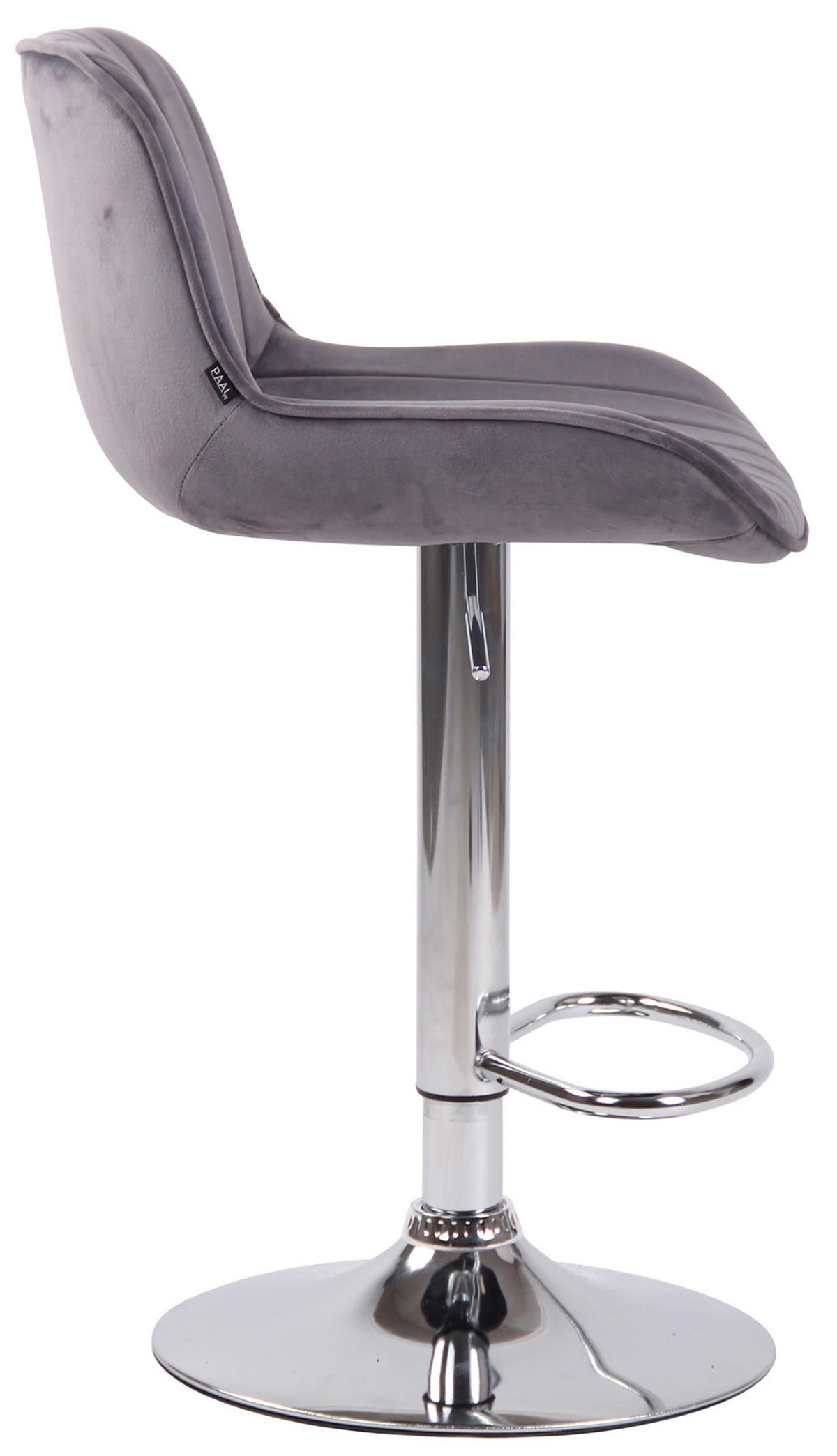 BARHOCKER 2er Set Samt dunkelgrau - Chromfarben/Dunkelgrau, Textil/Metall (50/86/50cm) - CLP