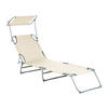 GARTENLIEGE creme Foligno - Creme, Metall (58/24/205cm) - Beliani
