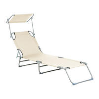 GARTENLIEGE creme Foligno - Creme, Metall (58/24/205cm) - Beliani