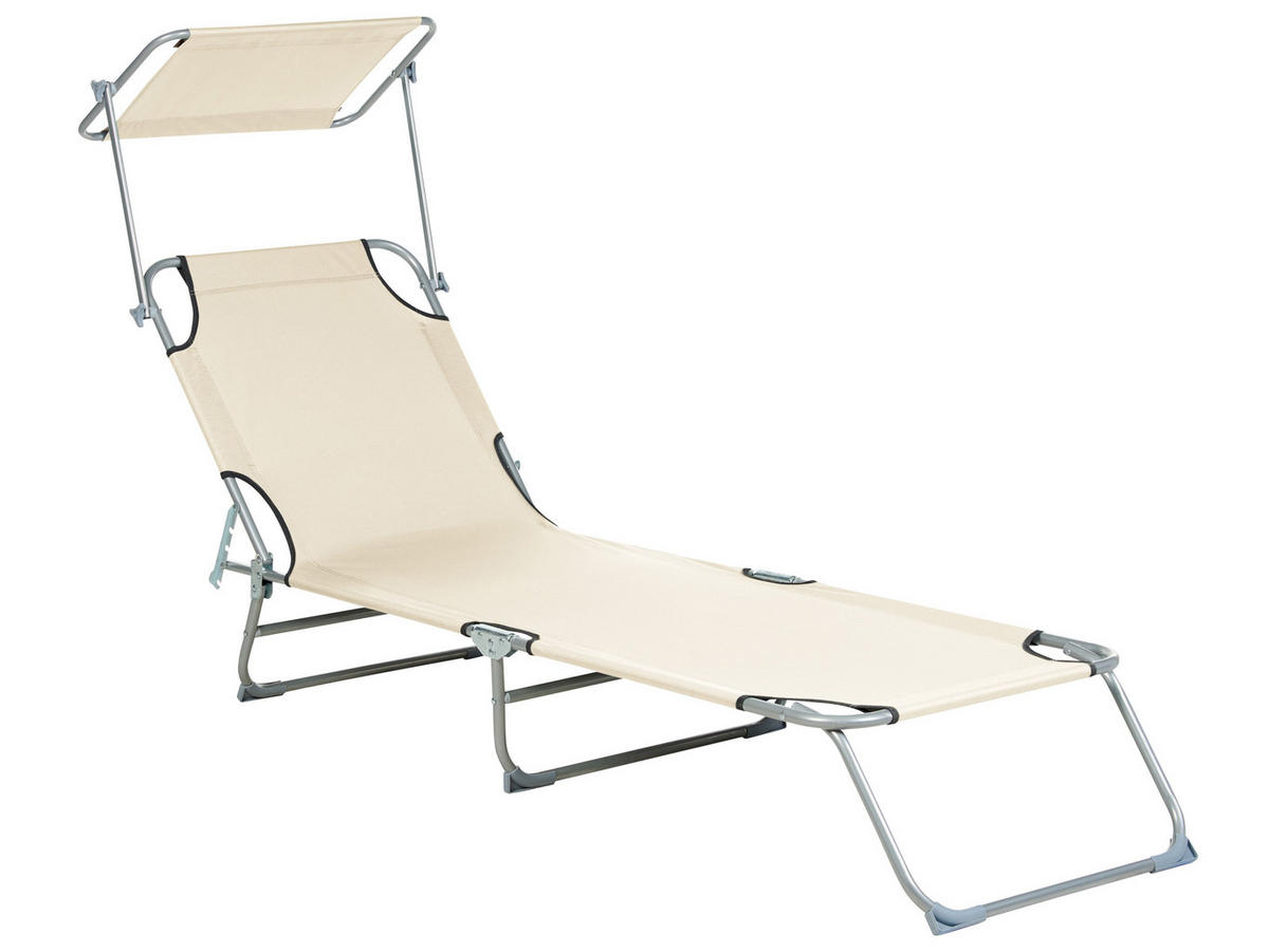 GARTENLIEGE creme Foligno - Creme, Metall (58/24/205cm) - Beliani