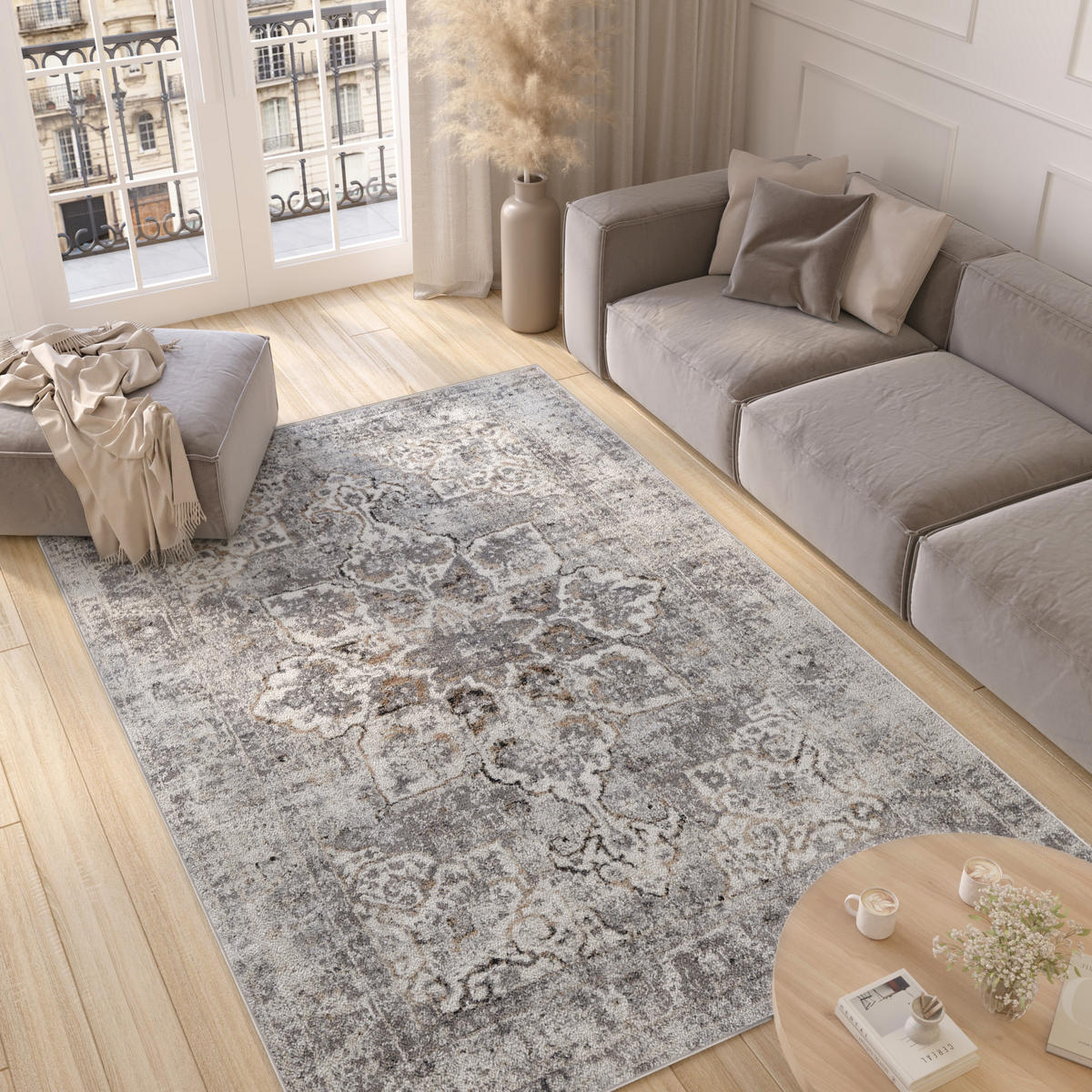 TEPPICH VALLEY Hellgrau 160/220 cm - Hellgrau, Textil (160/220cm) - Tapiso