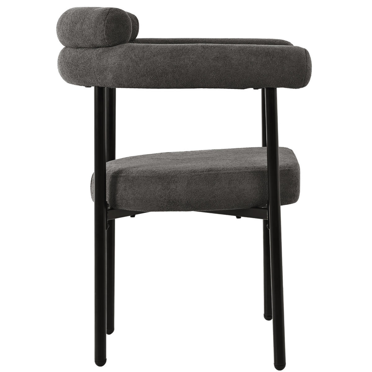 SESSEL ergonomisch ca. 70 x 62 x 84 cm Dunkelgrau Eisen 4er-Set - Dunkelgrau, Metall (62/84/70.2cm) - Meubliv
