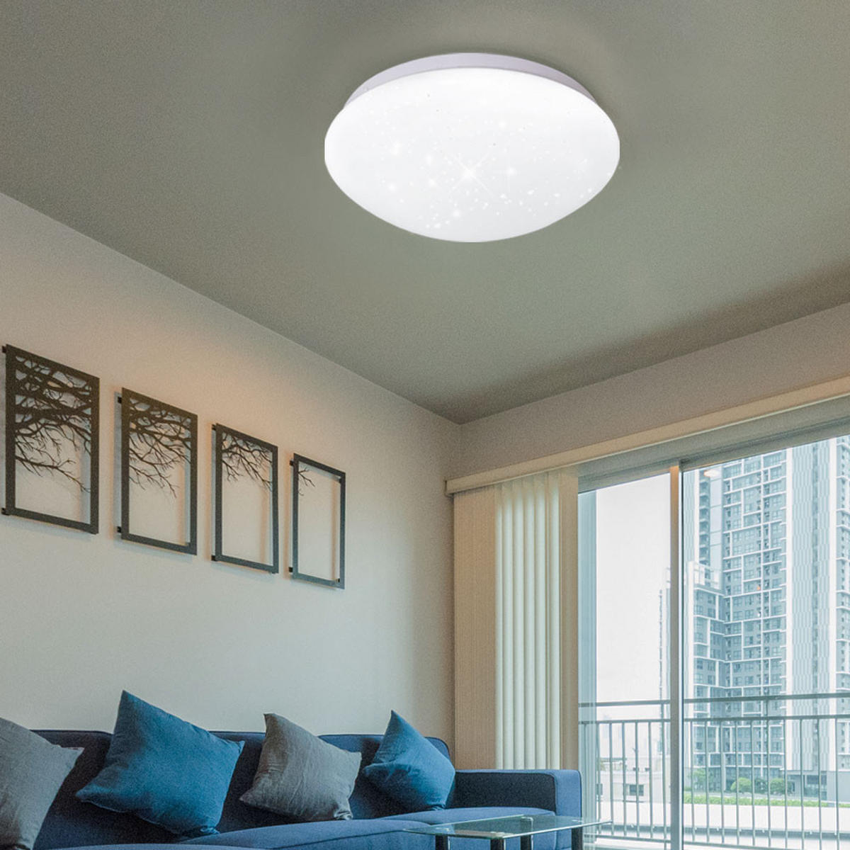 LED DECKENLEUCHTE Sternenhimmel Weiß 2er Set - Weiß, Metall (26/26/9.5cm)