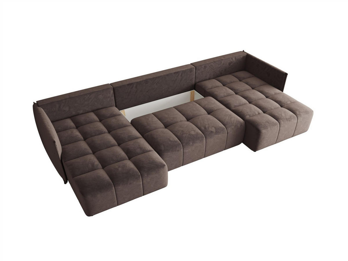 WOHNLANDSCHAFT Treviso - Braun, Holzwerkstoff/Textil (342/88/185cm) - Fun Möbel