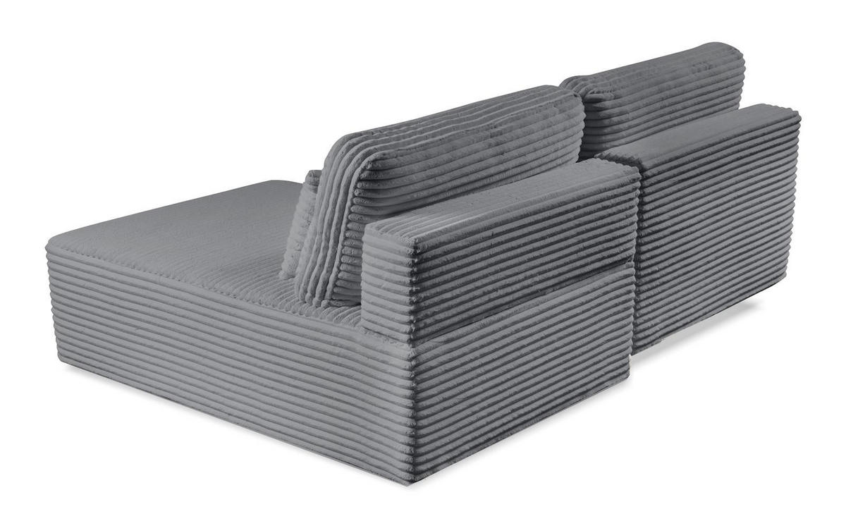 ECKSOFA Amsterix Grau, mit Schlaffunktion - Grau, Textil (213/158cm) - Bettso