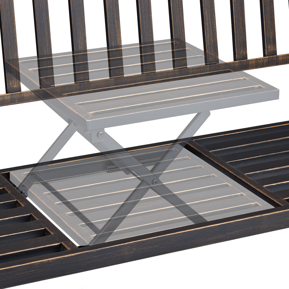 GARTENBANK - Multicolor, Metall (150/89/58.5cm) - Relaxdays