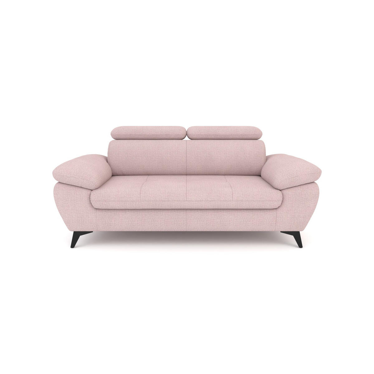 2,5-SITZER Karlstad Chenille Rosa verstell. Kopfstützen B 194 cm - Altrosa, Kunststoff/Textil (194/84/100cm) - foamnova
