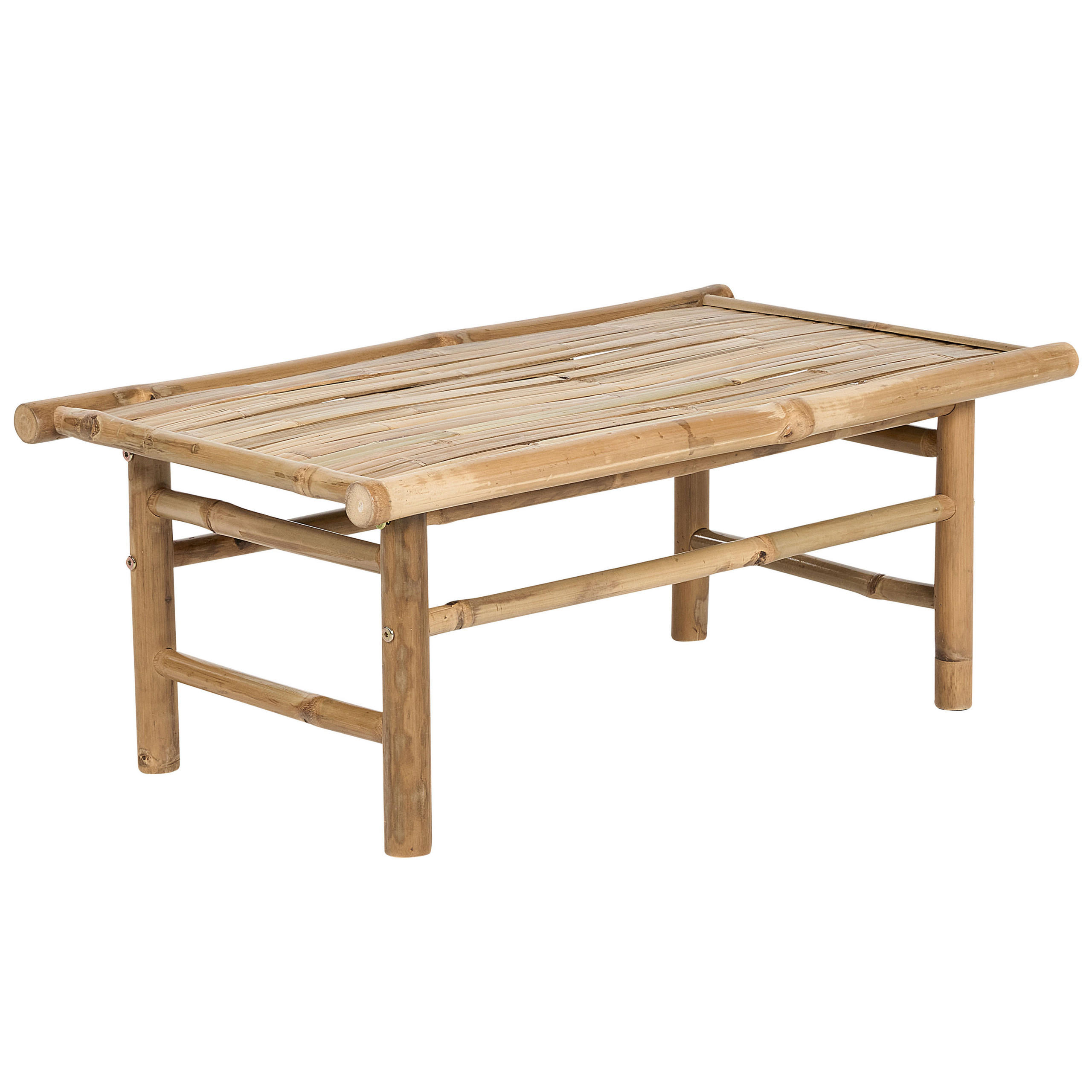 TRÄDGÅRDSSIDOBORD bambu ljusbrunt 80/45 cm Todi - Ljusbrun, Trä (45/80/32cm) - Beliani