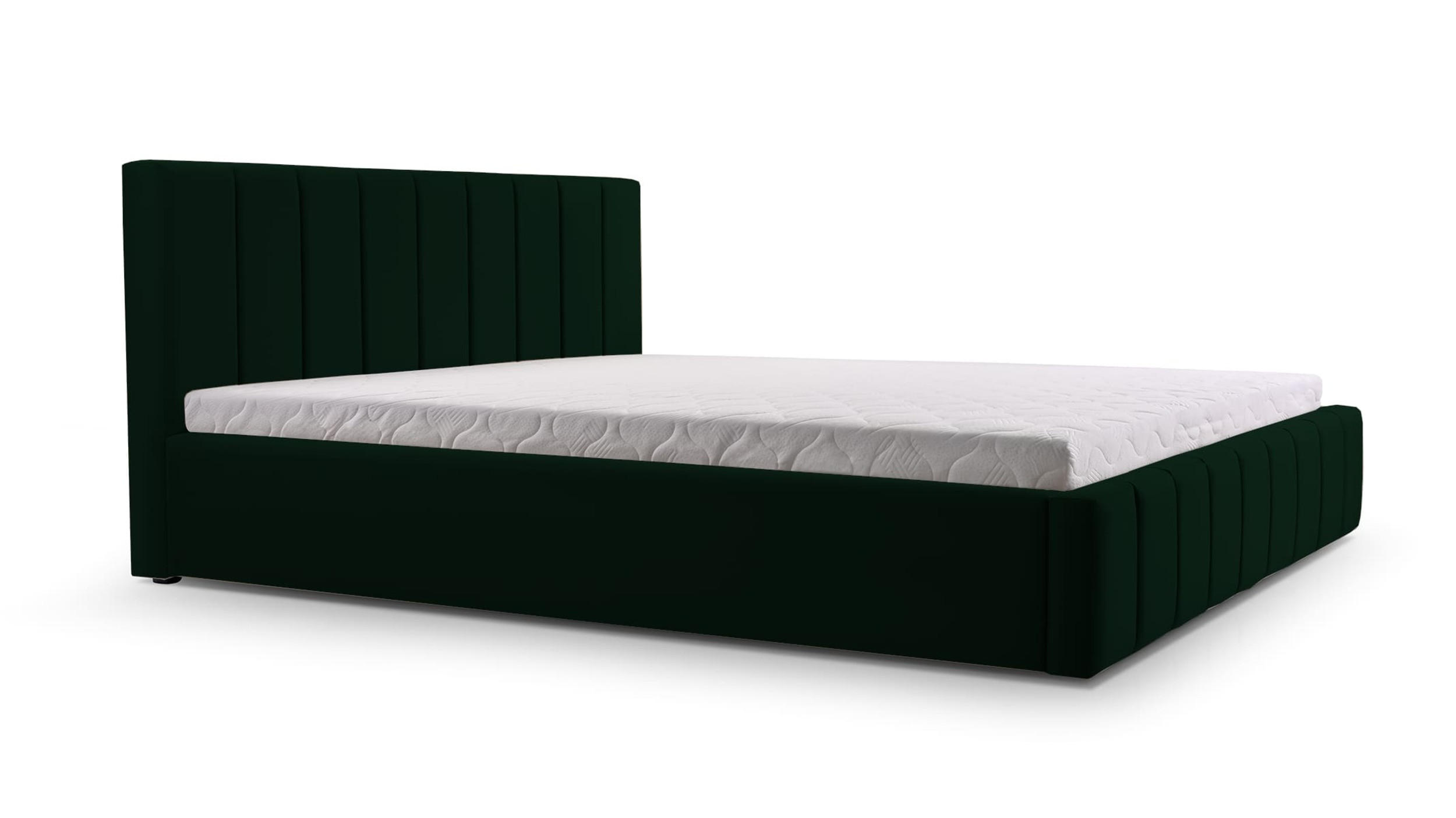 POLSTERBETT Bett 01 - 180x200 - Bottle Green - Dunkelgrün, Holz/Textil (180/200cm) - Möblo