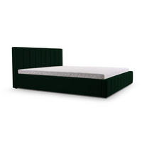 POLSTERBETT Bett 01 - 140x200 - Bottle Green - Dunkelgrün, Holz/Textil (140/200cm) - Möblo