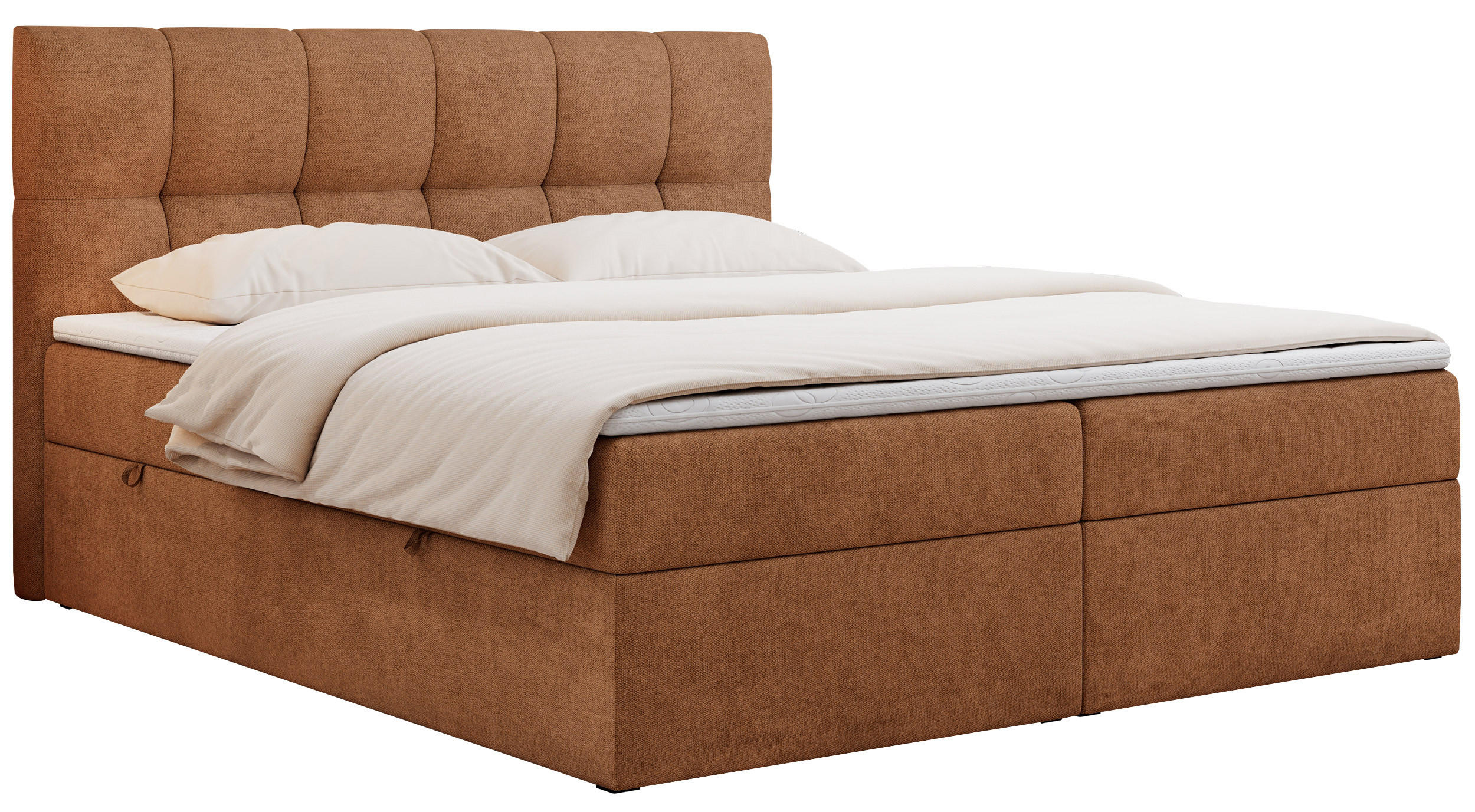 BOXBETT RICO 180/200 Orange Struktur - H3 - Orange, Holz/Textil (180/200cm) - MKS