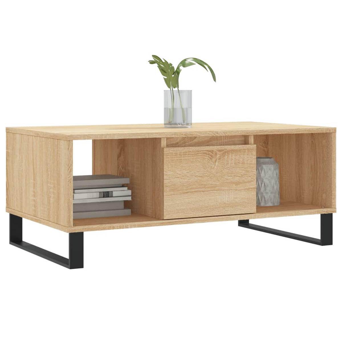 COUCHTISCH Sonoma-Eiche 90x50x36,5 cm Holzwerkstoff - Braun, Holzwerkstoff (50/90/36.5cm) - furnicato