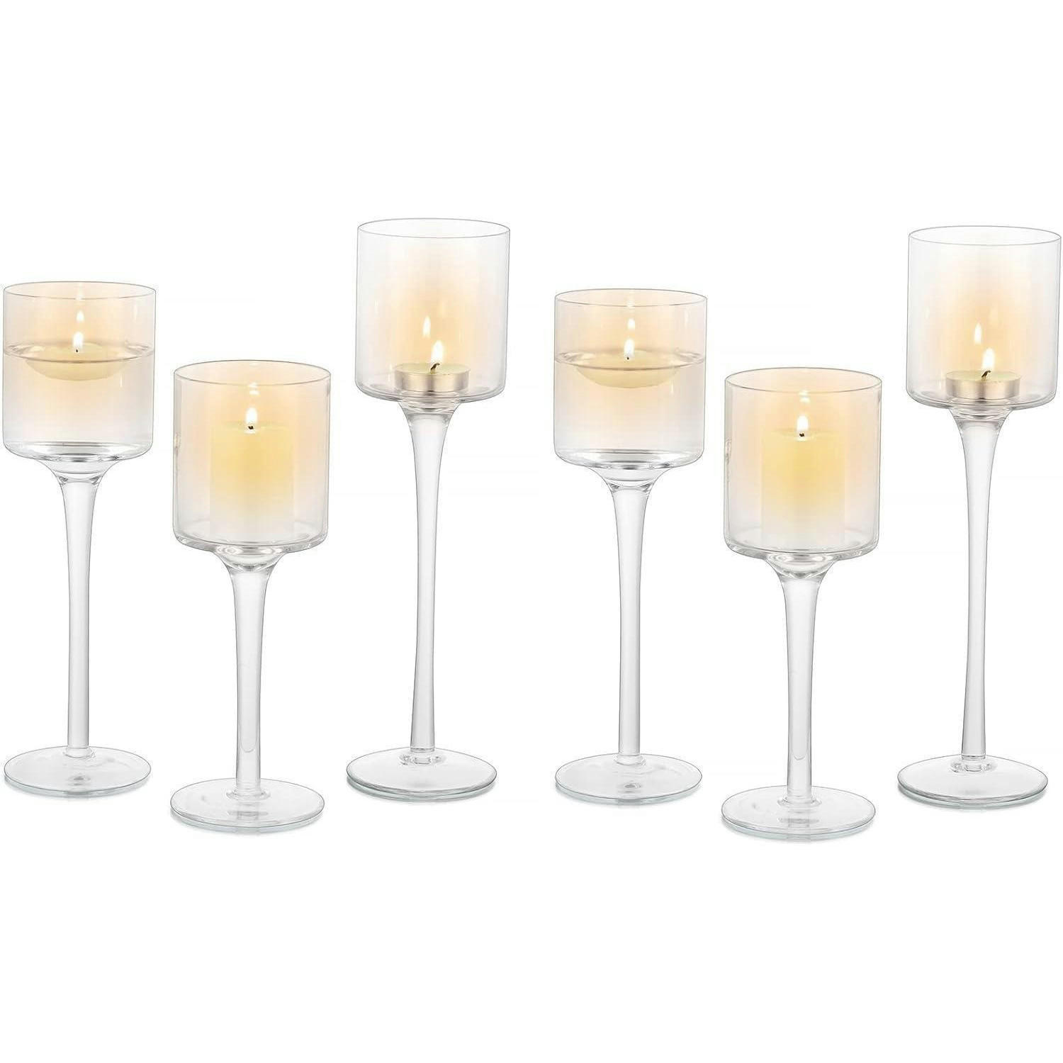 KERZENSTÄNDER 6-teiliges Set Glas 20 cm / 23 cm / 26 cm - Multicolor, Glas (7/26/7cm)