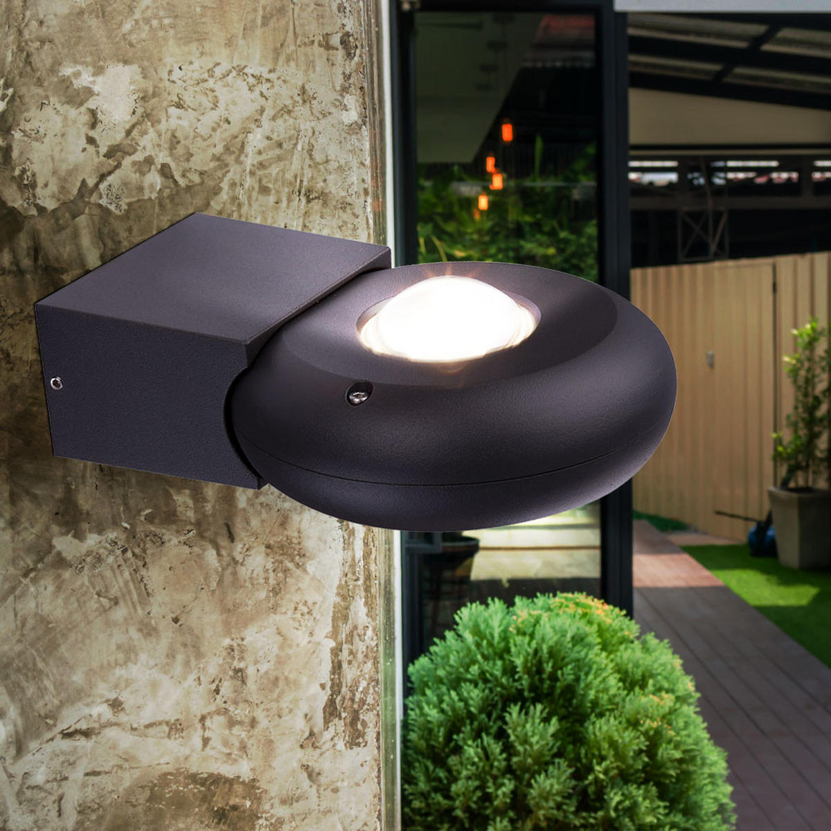 LED WANDLEUCHTE RINAH Aluminium Grau - Grau, Metall (14/7.1/19.5cm) - Globo Lighting