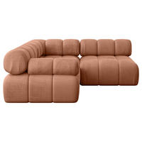 ECKSOFA modulares Sofa Mende-L1 - 190x190x70 cm Apricot Velours - Koralle, Holzwerkstoff/Textil (190/190cm) - ALTDECOR