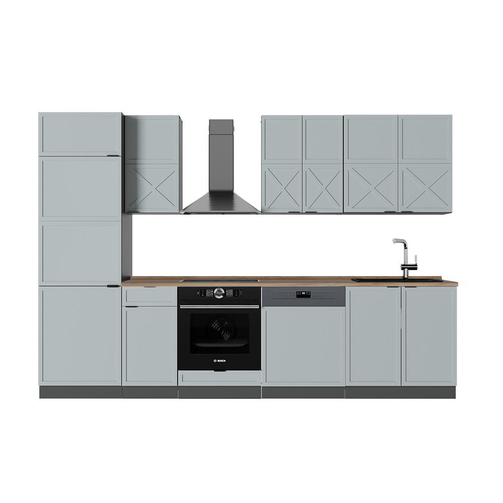 KUCHYŇSKÝ KOUT Fame-Line Světle modrošedá/antracitová - antracitová/světle modrá, kompozitní dřevo (300/81.6/60cm) - Vicco