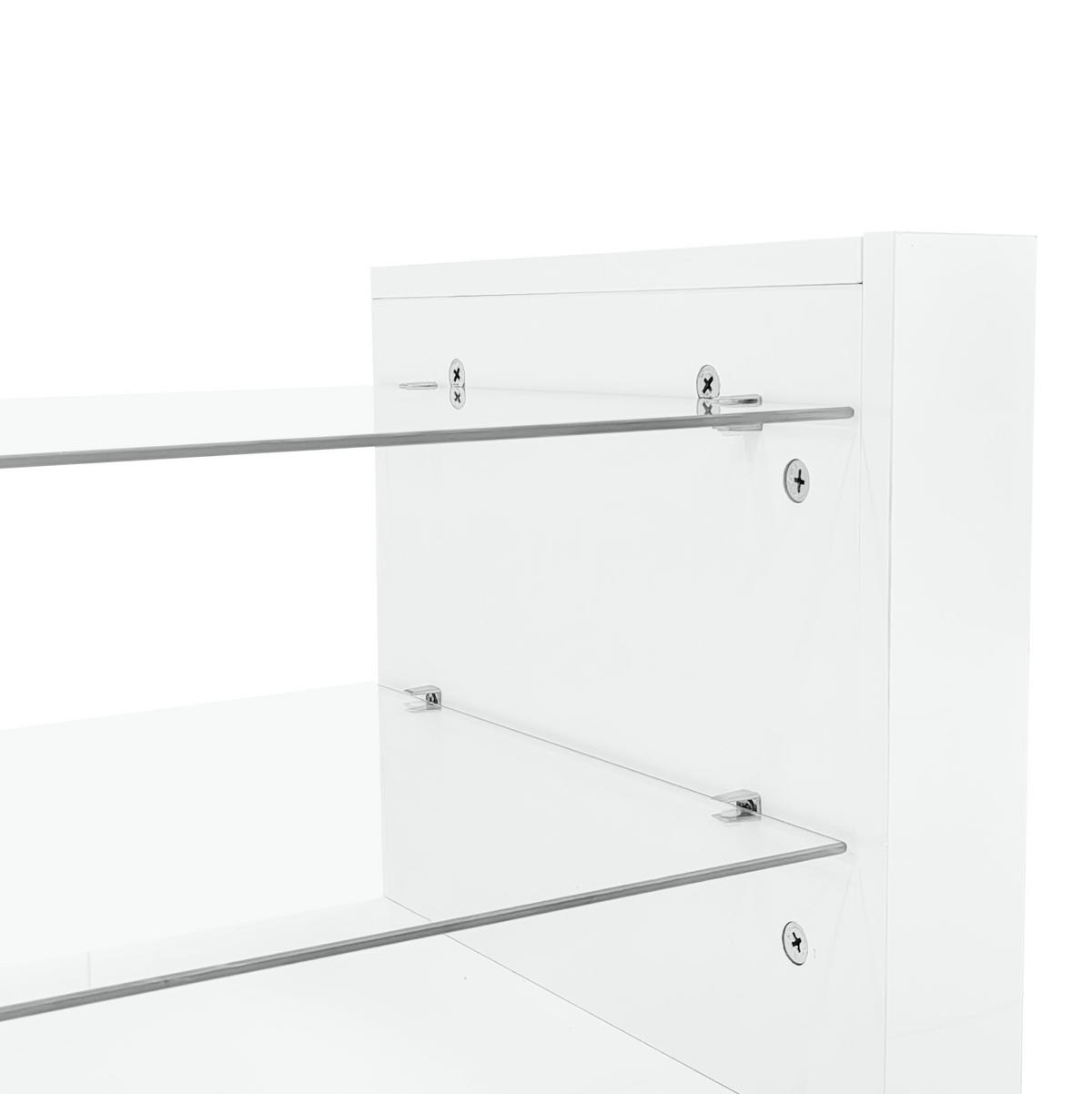 COUCHTISCH aus Spanplatte 100x50x40 cm in Weiß mit LED-Beleuchtung - Weiß, Holzwerkstoff (100/50/40cm) - Modfu