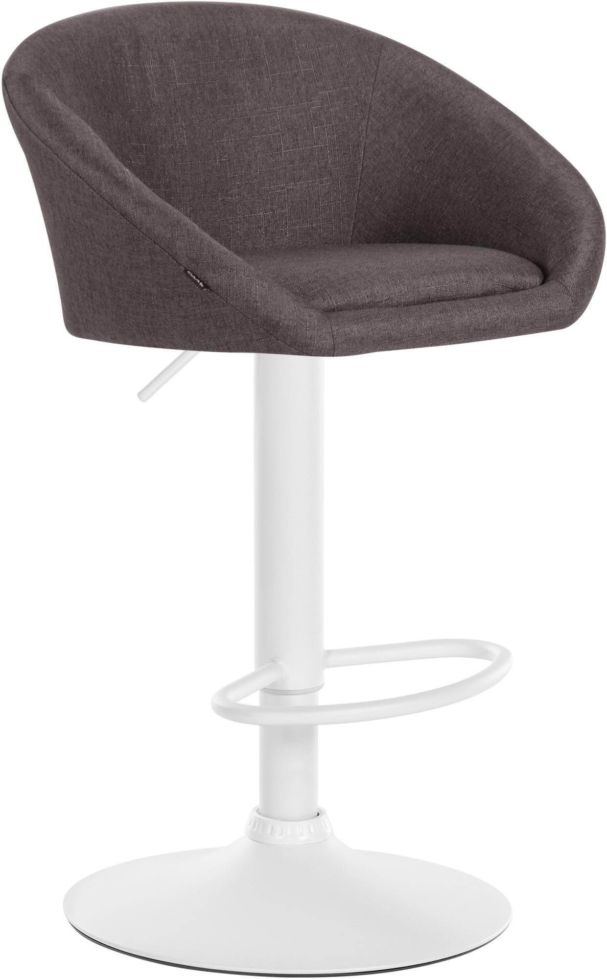 BARHOCKER OSLO Dunkelgrau Stoff Weiß - Dunkelgrau, Textil/Metall (55/86/51cm) - DELUKE
