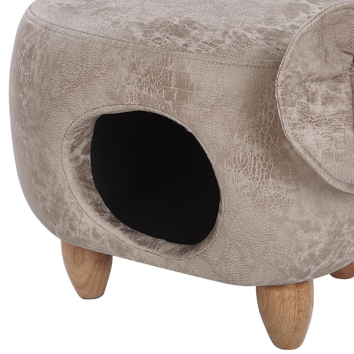 HOCKER Jumbo 63/34/38 cm - Grau, Kunststoff/Textil (34/38/63cm) - Beliani