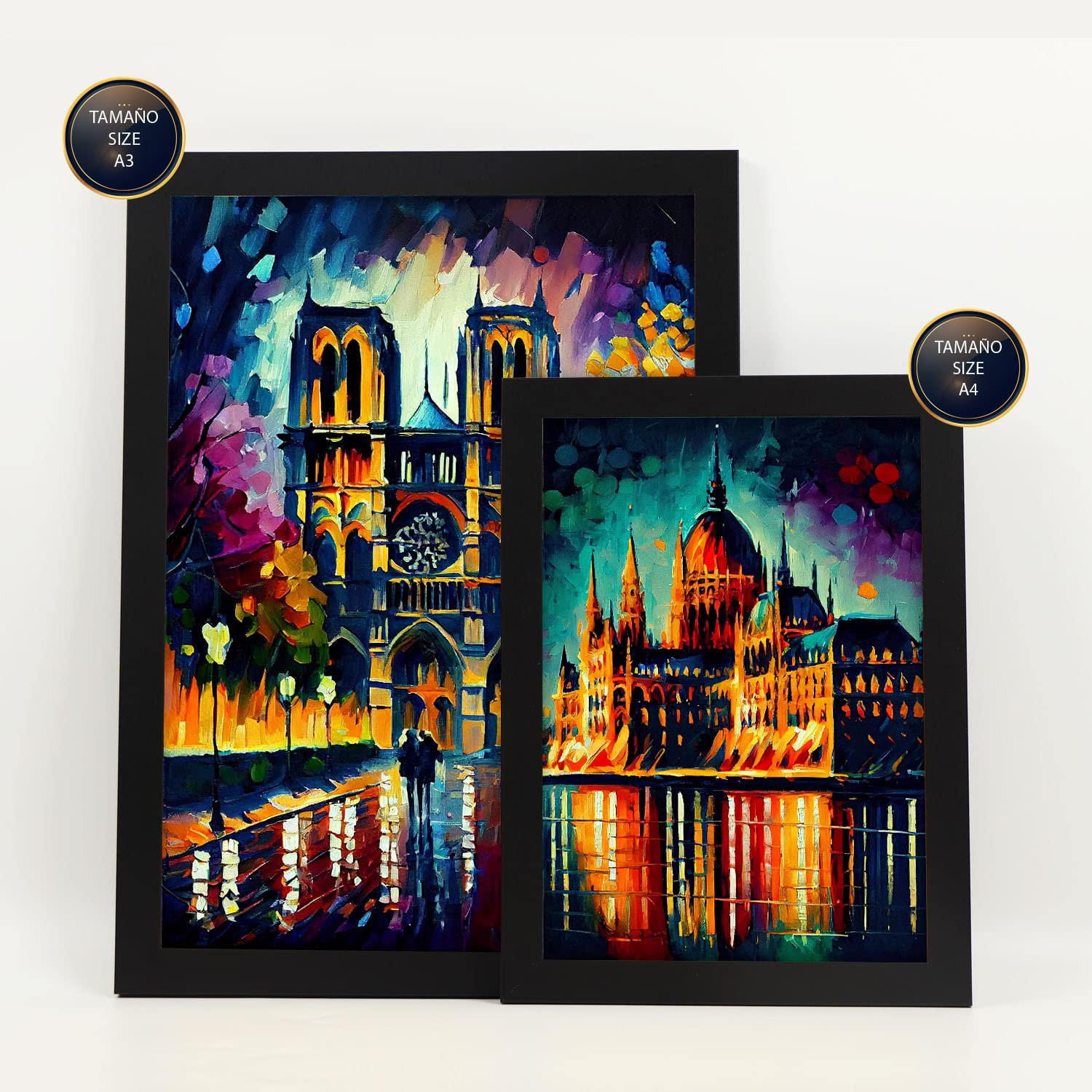 POSTER Set Mit 6 Linear Im Ölgemälde Stil A3 & A4 Rahmenlos - Klar, Papier (29/3cm) - Nacnic