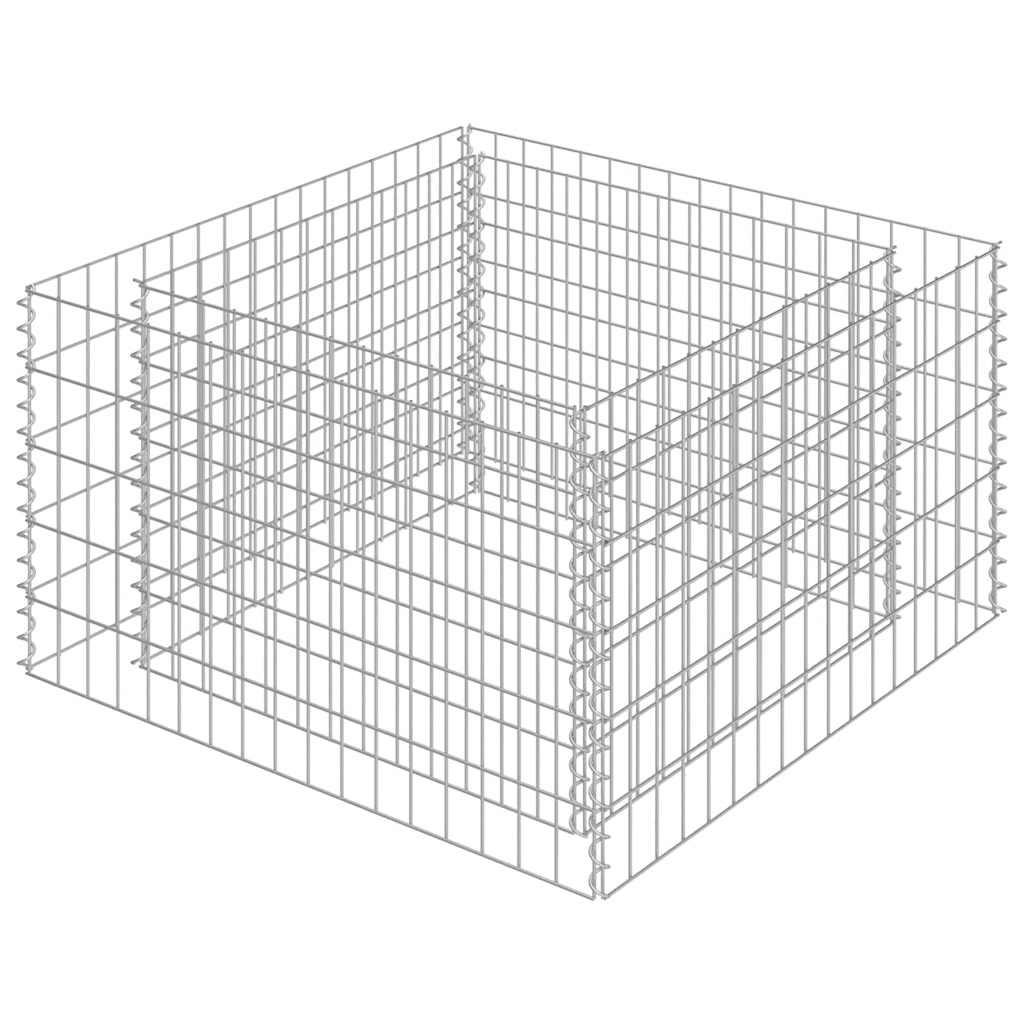 GABIONEN-HOCHBEET Verzinkter Stahl 90x90x50 cm - Silberfarben, Metall (90/50/90cm)
