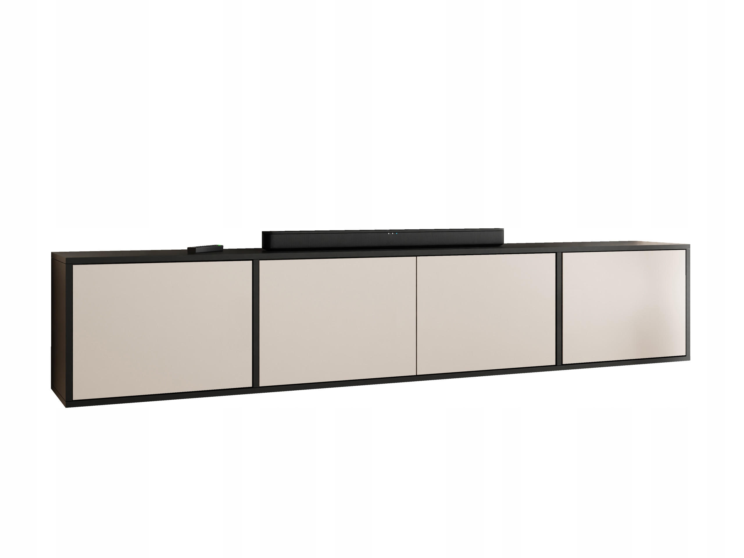 TV-LOWBOARD EDI 4 Schwarz / Kaschmir – 4-türig - Kaschmir/Schwarz, Holzwerkstoff (206.4/42/38.9cm)