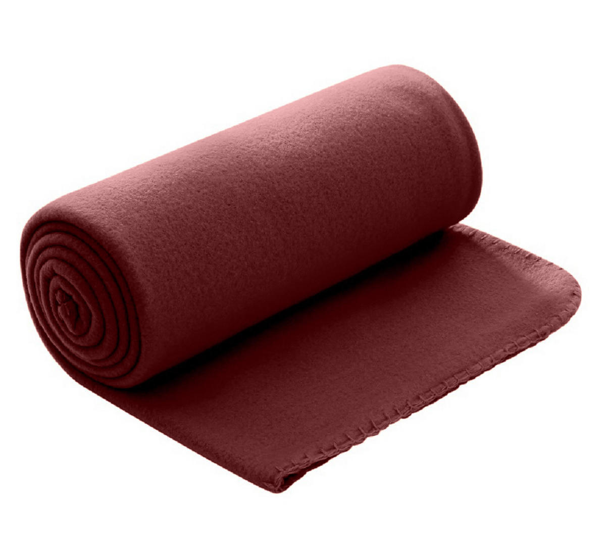 FLEECEDECKE weinrot 130/160 cm Kettelrand Anti-Pilling - Bordeaux, Textil (130/160cm) - wometo