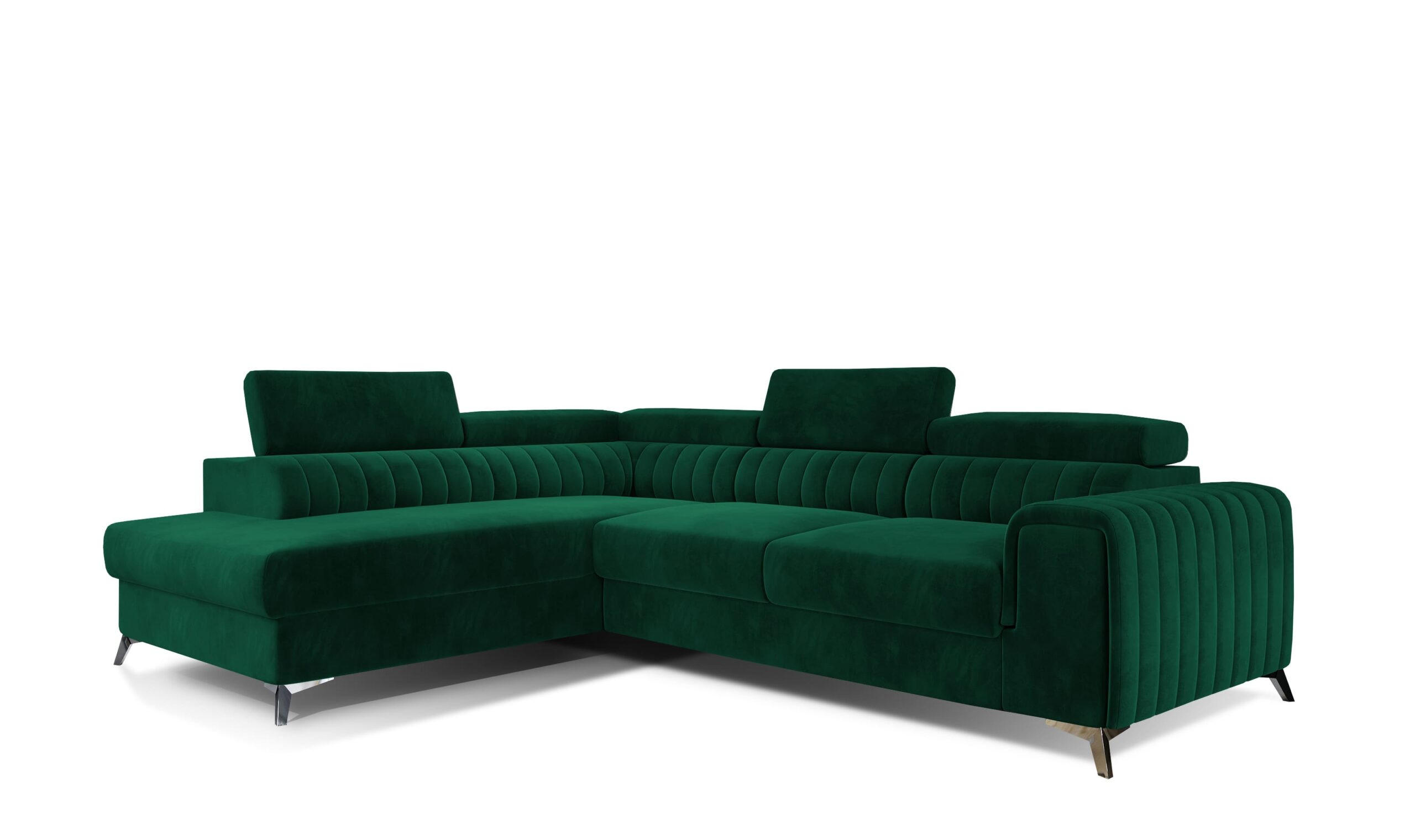 ECKSOFA - OLIVIER (Links, Grün) - Grün, Textil (275/205cm) - Möblo