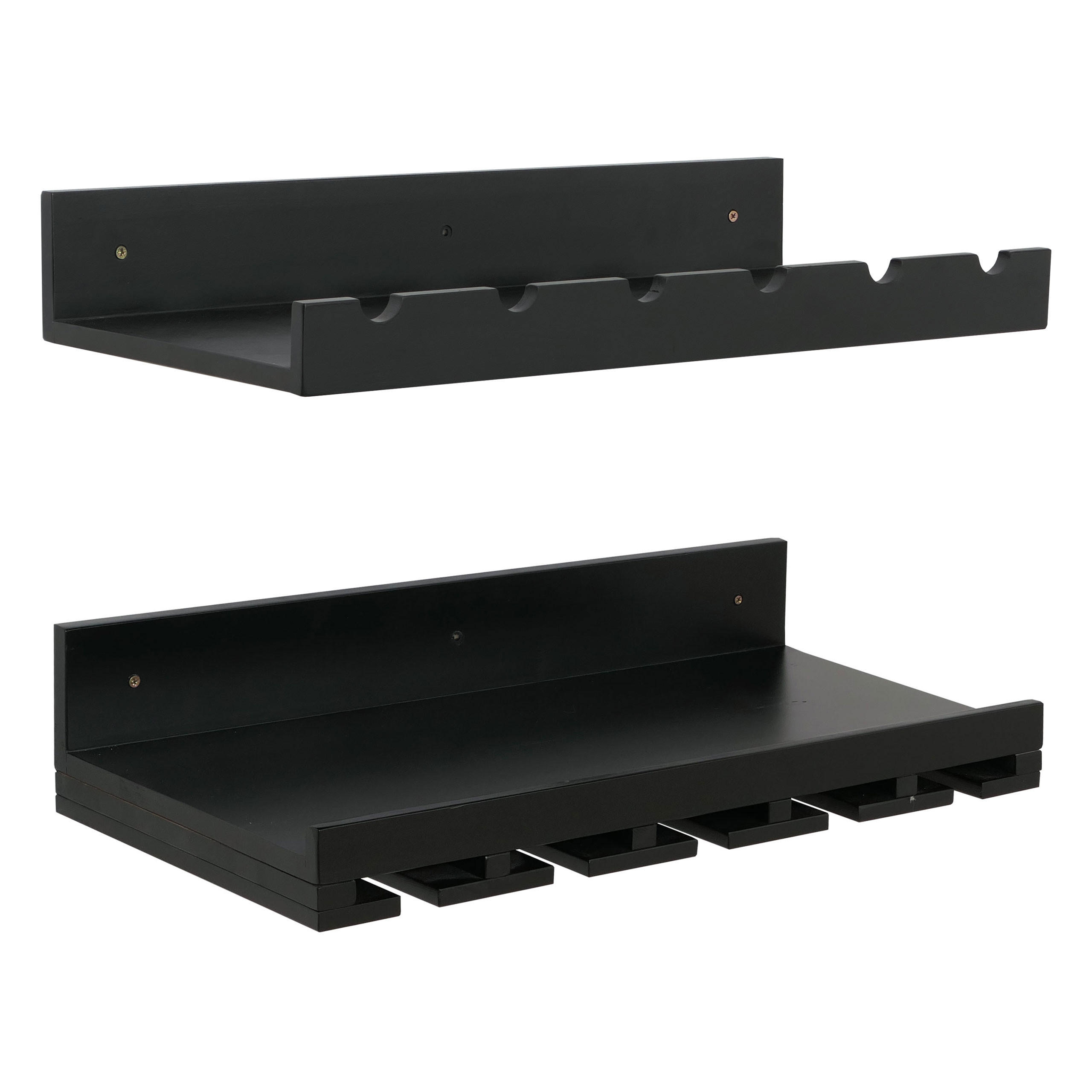 WEINREGAL Schwarz 2er-Set-Set - Schwarz, Holz (61/12/28cm) - Jamb