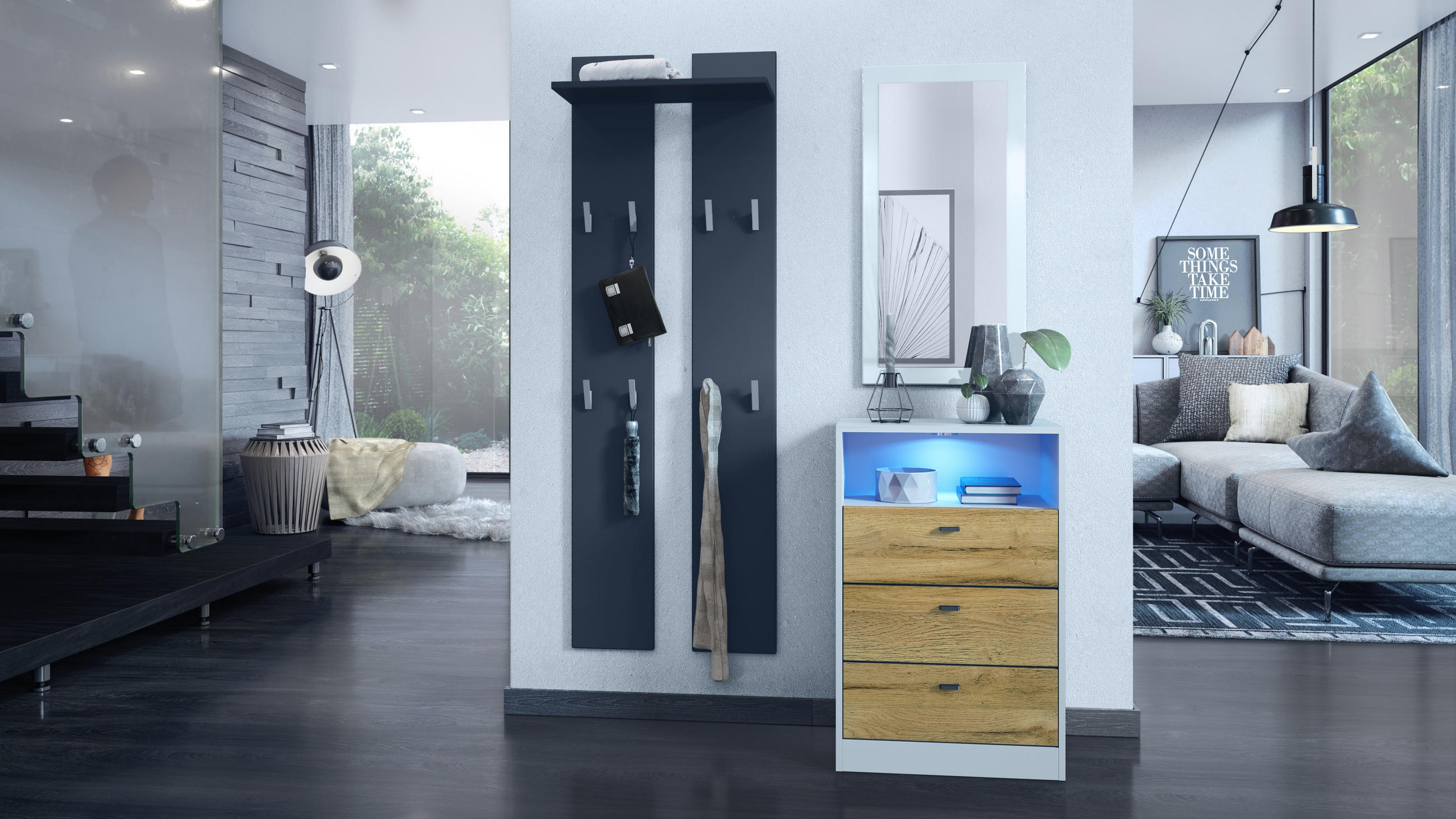 KOMMODE Pino Fronten in Eiche Natur - Eichefarben, Holzwerkstoff (56/86.5/36cm) - Vladon