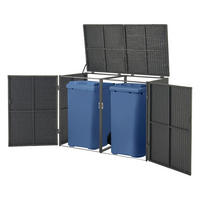 MÜLLTONNENBOX Widnau - Dunkelgrau, Kunststoff (148/111/80cm) - [en.casa]