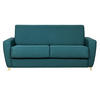 SCHLAFSOFA Skandinavisch Matratze 18 cm Entenblau 3-Sitzer GRAHAM - Blau, Textil (100/188/195cm) - Miliboo