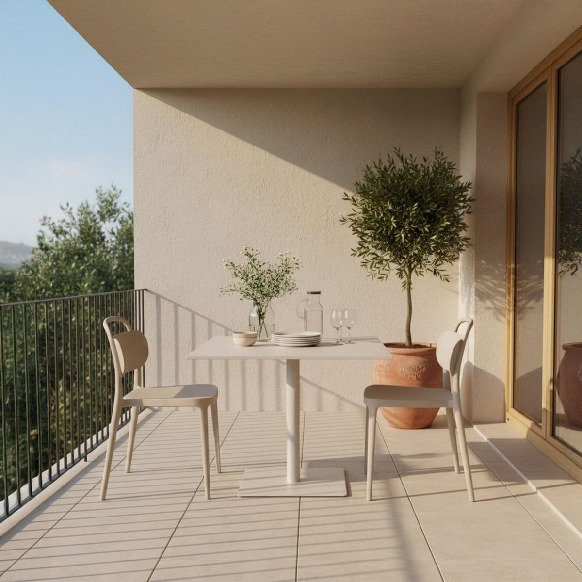 GARTENSTUHL Edda Beige 47 cm x 78 cm 4er-Set - Beige, Kunststoff (47/78/51cm) - Klast Home