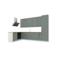 ECKKÜCHE 330 x 210 cm – Sorento K52-G330 – in Grün / Matt - Schwarz/Grün, Holz/Metall (330/247/58cm) - ROYAL24_MARKT