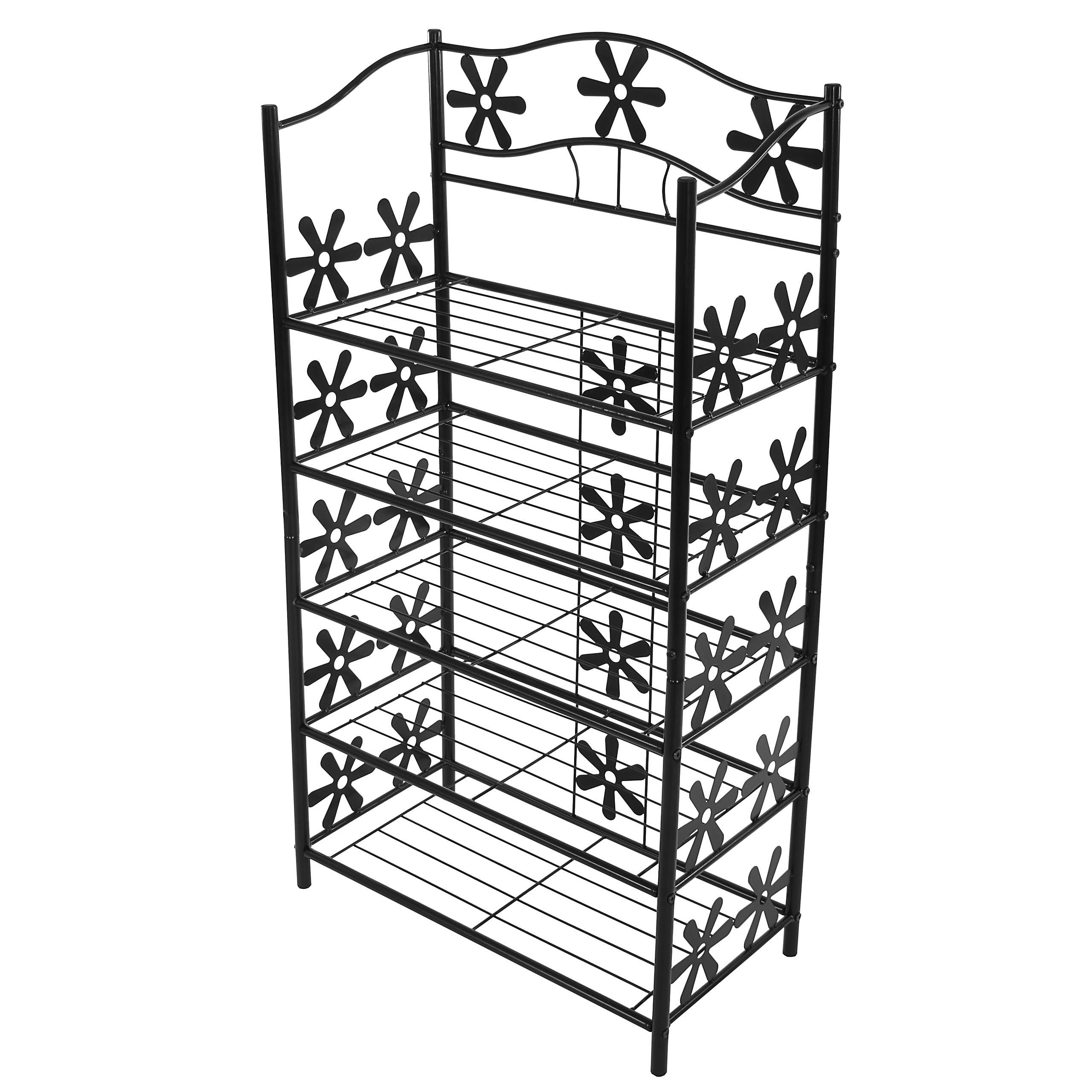 SCHUHREGAL Schwarz - Schwarz, Metall (60/112/30cm) - MCW