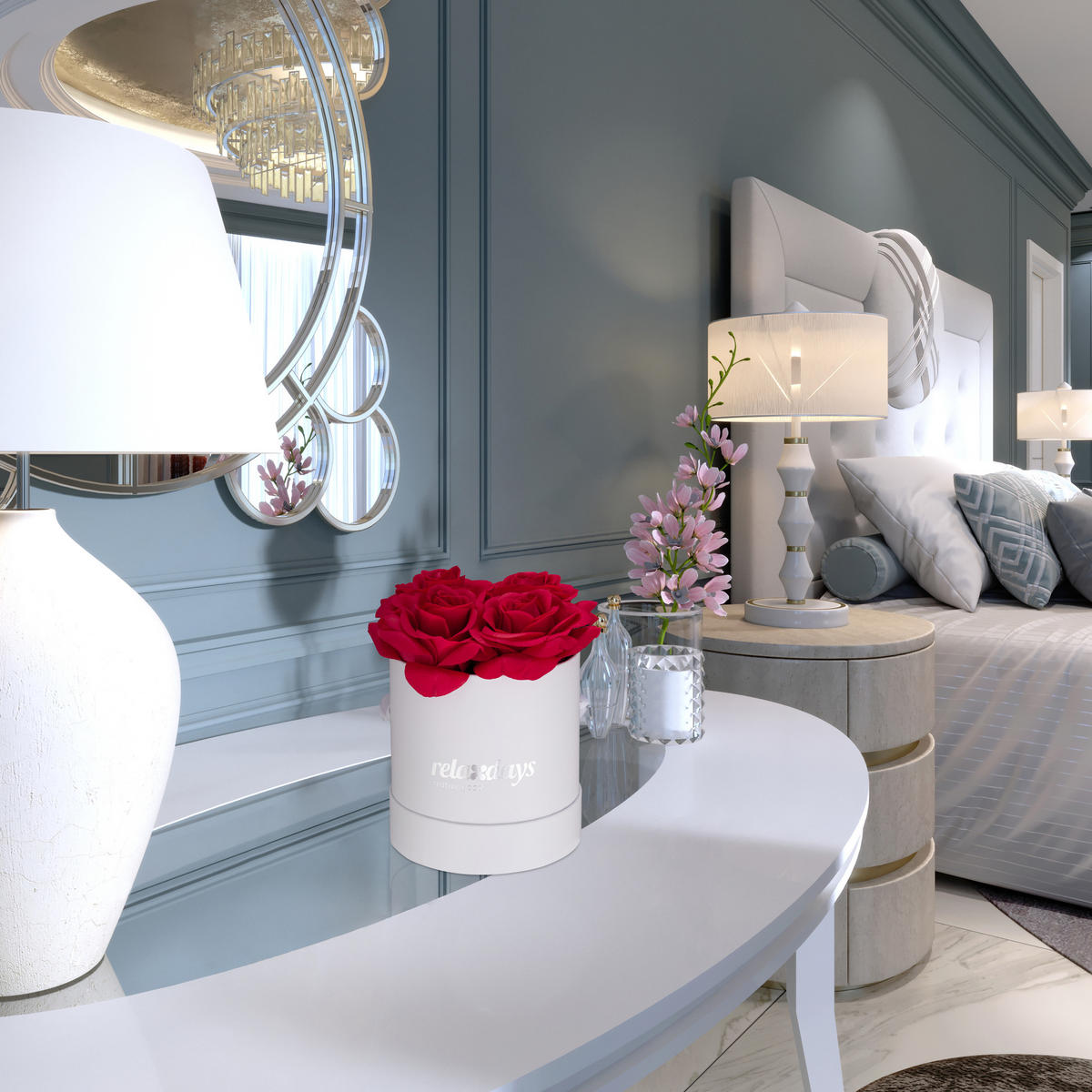 ROSENBOX - Multicolor, Papier/Kunststoff (13/14/13cm) - Relaxdays