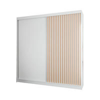 SCHIEBETÜRENSCHRANK LAMELIS - Eiche Wotan/Weiß, Holzwerkstoff (200/215/61cm) - Meblini