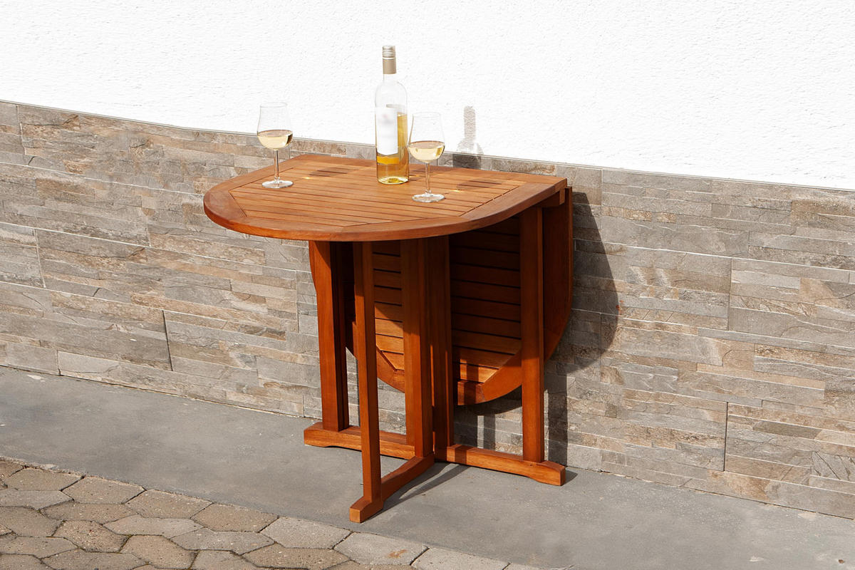 GARTENTISCH Nancy oval klappbar Klapptisch - Braun, Holz (120/70/73cm) - DELUKE